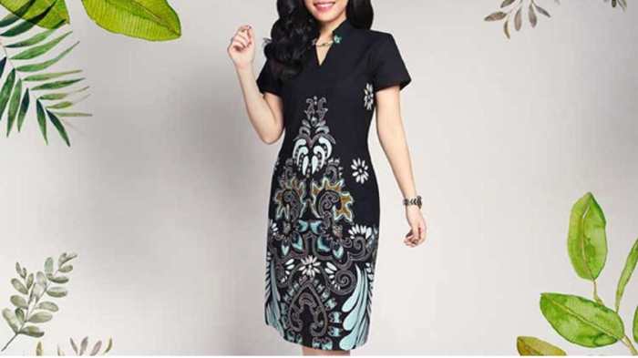 Contoh desain gamis batik