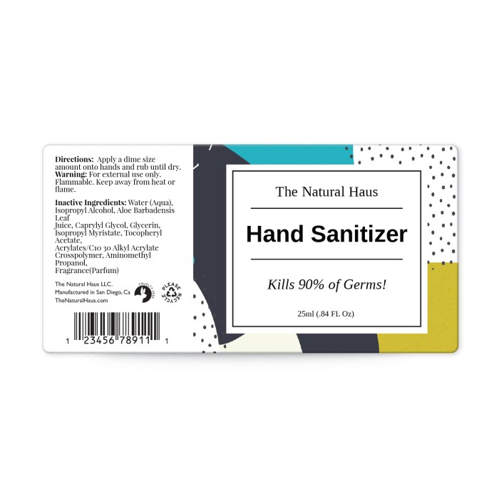 Contoh desain label hand sanitizer